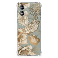 Case voor Motorola Moto E13 Vintage Bird Flowers - thumbnail