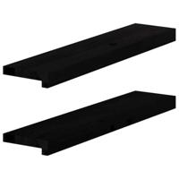 VidaXL Vensterbanken 2 st 70x15x2 cm massief eikenhout donkerbruin - thumbnail