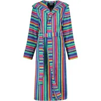 Cawö Cawo Dames Badjas met capuchon 7076 84 multicolor Maat 44/46 - thumbnail