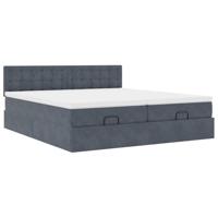 Ottoman bed met matrassen en LED's 200x200cm fluweel - thumbnail
