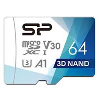 Silicon Power Micro SDHC card Superior Pro 3D-Nano 64GB met adapter - thumbnail