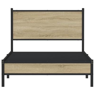 Bedframe zonder matras metaal sonoma eikenkleurig 107x203 cm