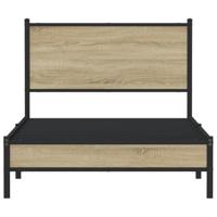 Bedframe zonder matras metaal sonoma eikenkleurig 107x203 cm - thumbnail