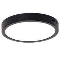 LED Paneel - Downlight - Velvalux - Ø30 - 24W 2700lm - Helder/Koud Wit 6500K - Opbouw - Rond - Zwart - Flikkervrij - thumbnail