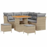 Tuinbankenset 8 pcs Beige poly rattan - thumbnail