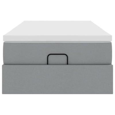 Ottoman bed met matras 100x200cm stof lichtgrijs