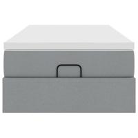 Ottoman bed met matras 100x200cm stof lichtgrijs - thumbnail