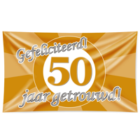 Gevelvlag 50 Jaar Getrouwd Goud (150x90cm) - thumbnail