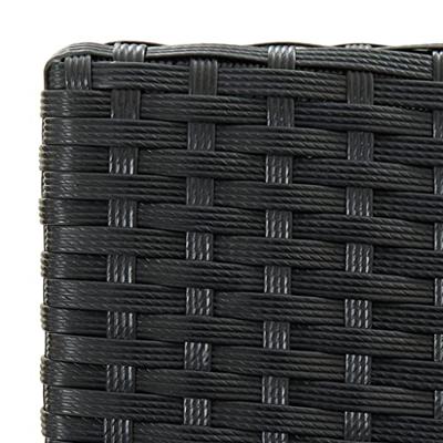 Tuinbarkrukken 2 st met kussens poly rattan zwart - thumbnail