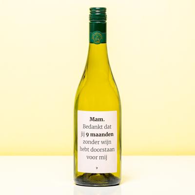 Wijnfles 9 maanden zonder wijn voor mij - Wit (Sauvignon Blanc)