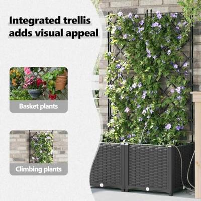 VidaXL Tuin bloempot 2 pcs zwart staal