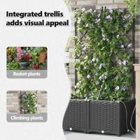 Tuin Bloempot 2 pcs Zwart Staal - thumbnail
