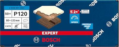 Bosch Accessoires expert c470 schuurpapier 80 x 133 mm, k 120, 50-delig - 2608901663