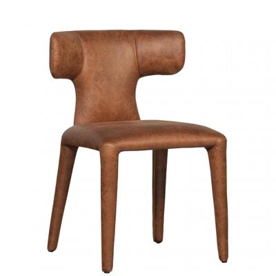 WOOOD Eetkamerstoel 'Permit' Lederlook, kleur Cognac WOOOD Eetkamerstoel 'Permit' Lederlook, kleur Cognac