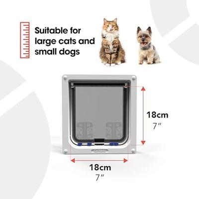 Cat Mate kattenluik groot met vierwegsluiting 50mm wit