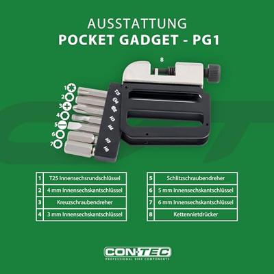 CONTEC multifunctie-tool "pocket gadget - pg1" ct multifunction pg1 8 functions