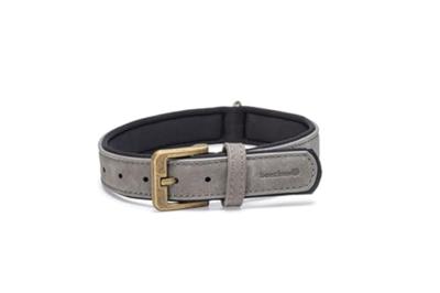 Beeztees Balacron Ax kunstleer grijs halsband hond 36-44cm x 20mm