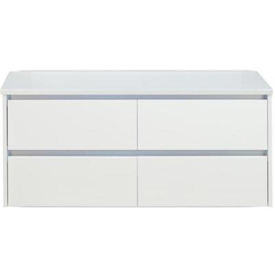 Dante Badmeubelset 120 cm - 4 Laden Wit Hoogglans - Wastafelbovenblad