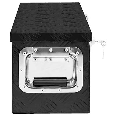Opbergbox 60x23,5x23 cm aluminium zwart