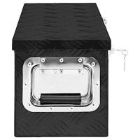 VidaXL Opbergbox 60x23,5x23 cm aluminium zwart - thumbnail