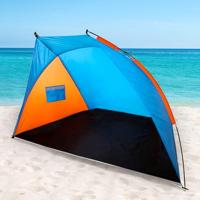 Windscherm Beach Colorbaby 62137 Blauw Oranje (200 x 125 x 120 cm) - thumbnail