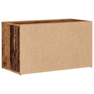 Halbankje 80x40x45 cm bewerkt hout oud houtkleurig