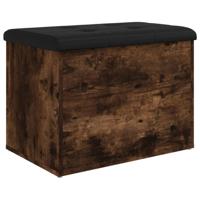 Opbergbankje 62x42x45 cm bewerkt hout gerookt eikenkleurig - thumbnail