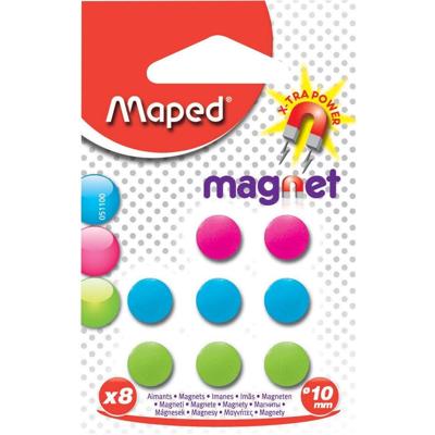Maped magneten, 10 mm, geassorteerde kleuren, blister van 8 stuks Maped magneten, 10 mm, geassorteerde kleuren, blister van 8 stuks
