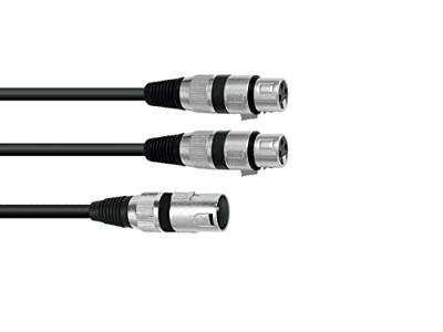 Omnitronic 30225210 XLR Adapterkabel [1x XLR-stekker 3-polig - 2x XLR-bus 3-polig] 1.50 m Zwart - thumbnail