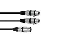 OMNITRONIC Adapter Cable XLR(M)/2xXLR(F) 1.5m bk - thumbnail