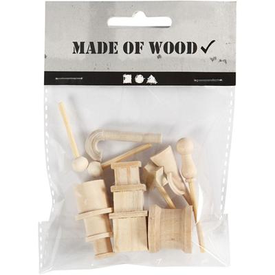 Creativ Company Kleine houten accessoires voor decoratie set, 13dlg.