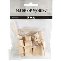 Creativ Company Kleine houten accessoires voor decoratie set, 13dlg. - thumbnail