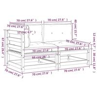 Tuinbank 2-zits met kussens massief grenenhout wit - thumbnail