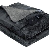 Elektrische Deken met Fleece/Sherpa - Eenpersoons warmtedeken - 160x120 CM Plaid- Bovendeken 120W - Grijs - thumbnail