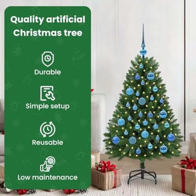 VidaXL Kunstkerstboom met 150 led groen 120 cm pvc en metaal