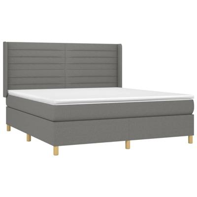 Boxspring met matras en LED stof donkergrijs 180x200 cm