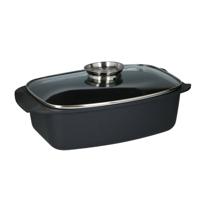 Alpina Braadslee met Glazen Deksel 5.5L 39.5x22.5x10.8 cm Zwart - thumbnail