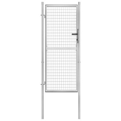 Tuinpoort gegalvaniseerd staal 100x200 cm zilver