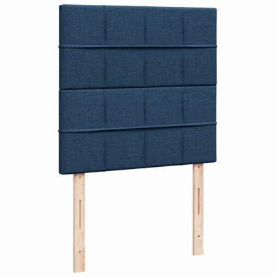 Boxspring met matras stof blauw 90x190 cm - thumbnail