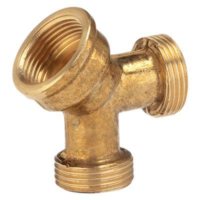 GARDENA 07155-20 Messing 2-voudige splitser 24,2 mm (3/4) binnendraad, 26,44 mm (3/4) buitendraad, 26,44 mm (3/4) buitendraad