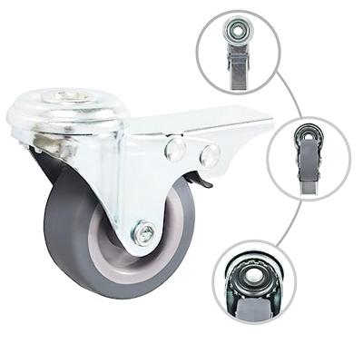 VidaXL Zwenkwielen met boutgaten en dubbele remmen 4 st 50 mm