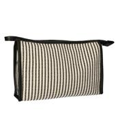 Traveller Toilettas stripe zwart creme 30x20cm - thumbnail