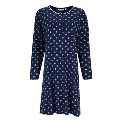 Hajo nachthemd blauw met all-over print
