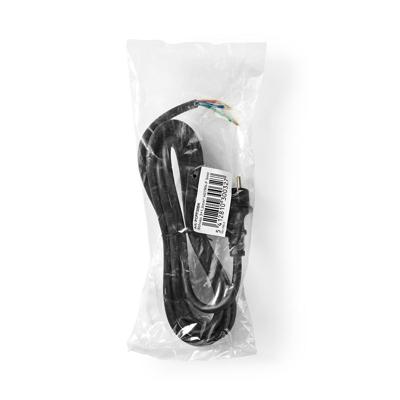 Stroomkabel | Schuko Plug - Open Kabeleinde | 3,00 m | Zwart