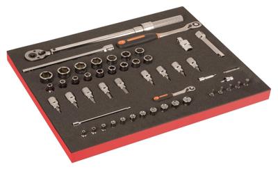 Bahco Foaminlay Fit&Go 3/3 met doppen en toebehoren 1/2" en 1/4" doppen en toebehoren en momentsleutel - 51-delig - FF1A194 Bahco Foaminlay Fit&Go 3/3 met doppen en toebehoren 1/2" en 1/4" doppen en toebehoren en momentsleutel - 51-delig - FF1A194