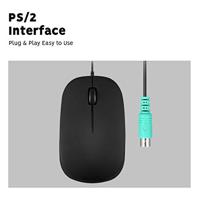 Perixx Perimice-201 Muis PS2 Optisch Zwart 3 Toetsen 1000 dpi - thumbnail