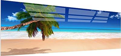 Acrylglas Schilderij - Strand met Palmbomen - 90x60cm Acrylglas Schilderij - Strand met Palmbomen - 90x60cm