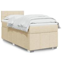 Boxspring met matras stof crèmekleurig 80x200 cm - thumbnail