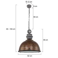 Steinhauer Hanglamp Bikkel XXL antiekbruin met nikkel 7834B - thumbnail
