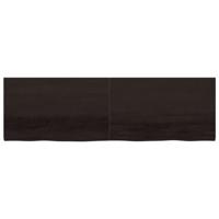 Wastafelblad 200x60x(2-4) cm behandeld massief hout donkerbruin - thumbnail